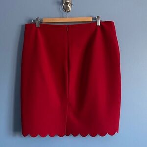 Banana Republic Red Scalloped Hem Skirt